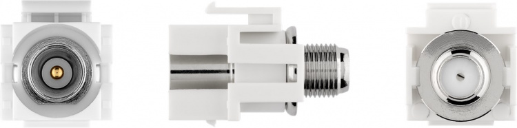 Goobay Keystone-modul, SAT/antenn, slätt infälld montering IEC / koaxialplugg > F uttag 90 °