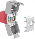 Goobay Keystone-modul RJ45 CAT 6A, UTP 16,5 mm bred, krokodiltyp, klämlist för verktygslös IDC-montering