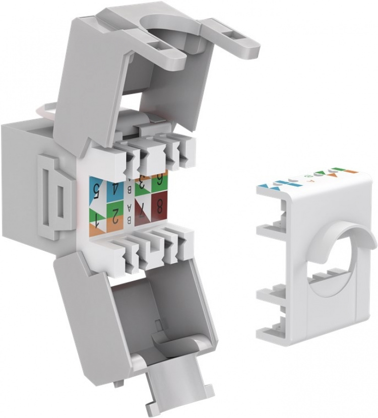Goobay Keystone-modul RJ45 CAT 6A, UTP 16,5 mm bred, krokodiltyp, klämlist för verktygslös IDC-montering Goobay Keystone-modul RJ45 CAT 6A, UTP 16,5 mm bred, krokodiltyp, klämlist för verktygslös IDC-montering