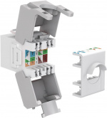 Goobay Keystone-modul RJ45 CAT 6A, UTP 16,5 mm bred, krokodiltyp, klämlist för verktygslös IDC-montering