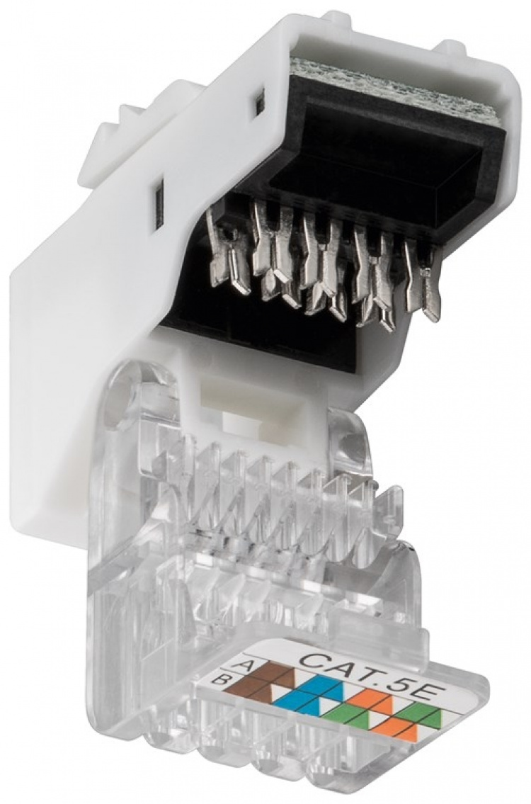 Goobay Keystone-modul RJ45 CAT 5e, UTP, 100 MHz 18,11 mm bred, RJ45-kontakt (8P8C), snap-in-system Goobay Keystone-modul RJ45 CAT 5e, UTP, 100 MHz 18,11 mm bred, RJ45-kontakt (8P8C), snap-in-system