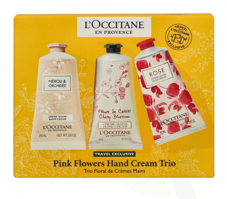 L\'Occitane Pink Flowers Hand Cream Trio Set 225 ml