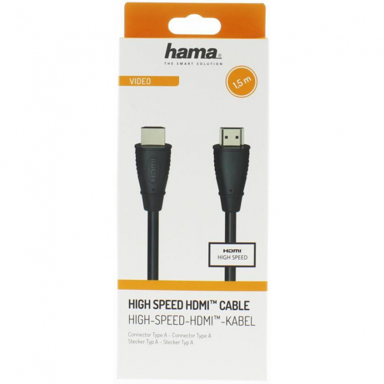 Hama Kabel HDMI Svart 1.5m