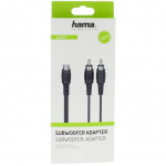 Hama Adapter Audio 2xRCA-RCA Subwoofer 2xHane-Hona Svart