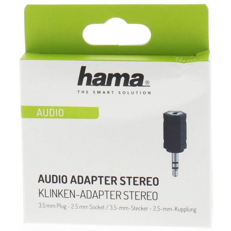 Hama Adapter Audio 3.5mm-2.5mm Hane-Hona Stereo Svart