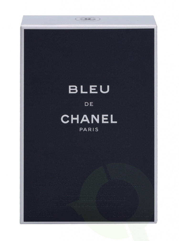 Chanel Bleu De Chanel Pour Homme Giftset 60 ml, 3x Edt Spray Refill 20ml - Twist and Spray - Travel Sprays