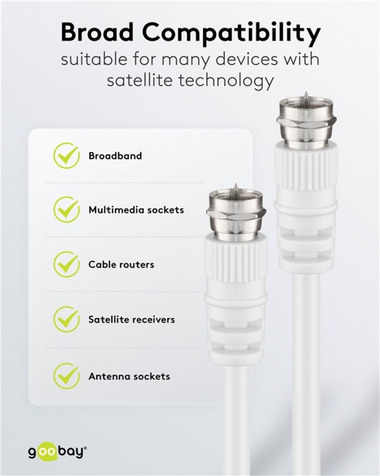 Goobay SAT-antennkabel ( F-plugg > F-plugg ), 1.5 m