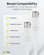 Goobay SAT-antennkabel ( F-plugg > F-plugg ), 20 m Goobay SAT-antennkabel ( F-plugg > F-plugg ), 20 m