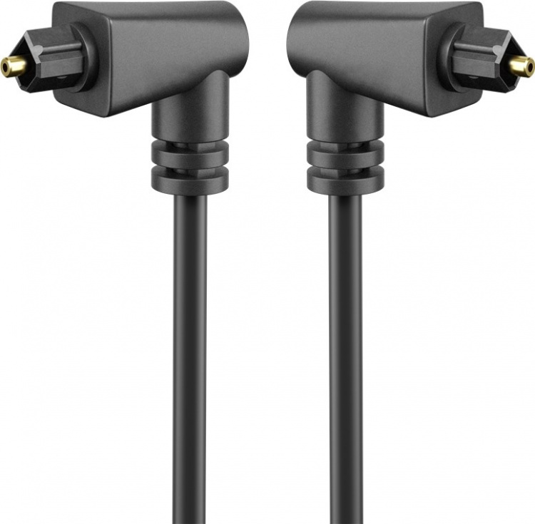 Goobay Toslink-kabel 2-faldigt vinklad och roterbar 90° Toslink-plugg > 90° Toslink-plugg, 2 m
