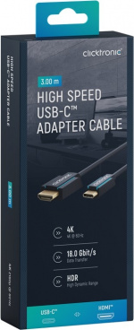 ClickTronic Adapterkabel från USB-C™ till HDMI™ Premiumkabel | USB-C™-kontakt HDMI™-kontakt | 3,0 m | 4K @ 60 Hz ClickTronic Adapterkabel från USB-C™ till HDMI™ Premiumkabel | USB-C™-kontakt HDMI™-kontakt | 3,0 m | 4K @ 60 Hz
