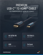 ClickTronic Adapterkabel från USB-C™ till HDMI™ Premiumkabel | USB-C™-kontakt HDMI™-kontakt | 3,0 m | 4K @ 60 Hz ClickTronic Adapterkabel från USB-C™ till HDMI™ Premiumkabel | USB-C™-kontakt HDMI™-kontakt | 3,0 m | 4K @ 60 Hz