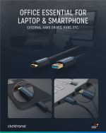 ClickTronic Adapterkabel från USB-C™ till USB-A 3.2 Gen 1 Premiumkabel | USB-C™-kontakt USB-A 3.0-kontakt | 0,5 m | 5 Gbit/s