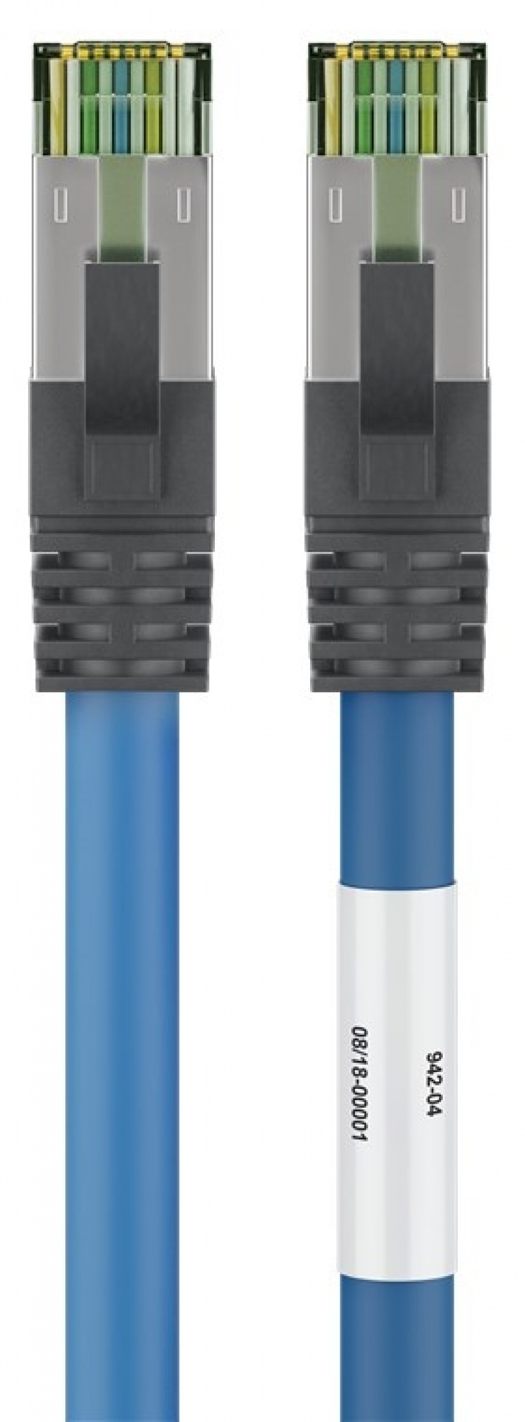 Goobay CAT 8.1 Patchkabel, S/FTP (PiMF), blå 99,9 % syrefri kopparledare (OFC), AWG 24, halogenfri kabelhölje (LSZH), 1 m Goobay CAT 8.1 Patchkabel, S/FTP (PiMF), blå 99,9 % syrefri kopparledare (OFC), AWG 24, halogenfri kabelhölje (LSZH), 1 m