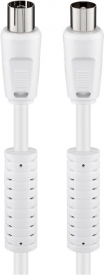 Goobay Antennkabel med ferrit (80 dB), dubbelskärmad koaxial-plugg > koaxial-plugg (helt skärmad), 7.5 m