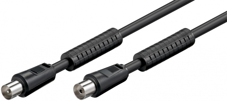Goobay Antennkabel med ferrit (80 dB), dubbelskärmad koaxial-plugg > koaxial-plugg (helt skärmad), 3.5 m Goobay Antennkabel med ferrit (80 dB), dubbelskärmad koaxial-plugg > koaxial-plugg (helt skärmad), 3.5 m