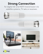 Goobay SAT-antennkabel (80 dB), dubbelskärmad F-plugg > F-plugg (helt skärmad), 3.5 m