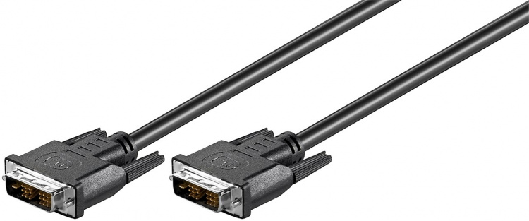 Goobay DVI-D Full HD-kabel Single Link, förnicklad DVI-D-kontakt single link (18 + 1 pin) > DVI-D-kontakt single link (18 + 1 pin), 2 m