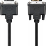 Goobay DVI-D Full HD-förlängningskabel Dual Link, förnicklad DVI-D-kontakt Dual Link (24 + 1 pin) > DVI-D-uttag Dual-Link (24+1 poler), 2 m