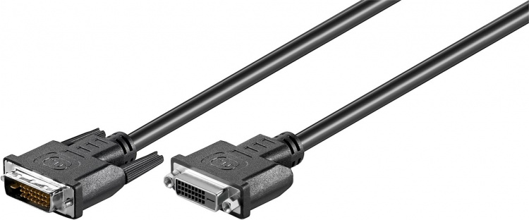 Goobay DVI-D Full HD-förlängningskabel Dual Link, förnicklad DVI-D-kontakt Dual Link (24 + 1 pin) > DVI-D-uttag Dual-Link (24+1 poler), 2 m