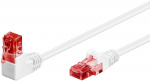 Goobay Patchkabel CAT 6, 1x 90° vinklad, U/UTP, vit kopparklädd aluminiumledare (CCA), snäpplås på toppen, 2 m