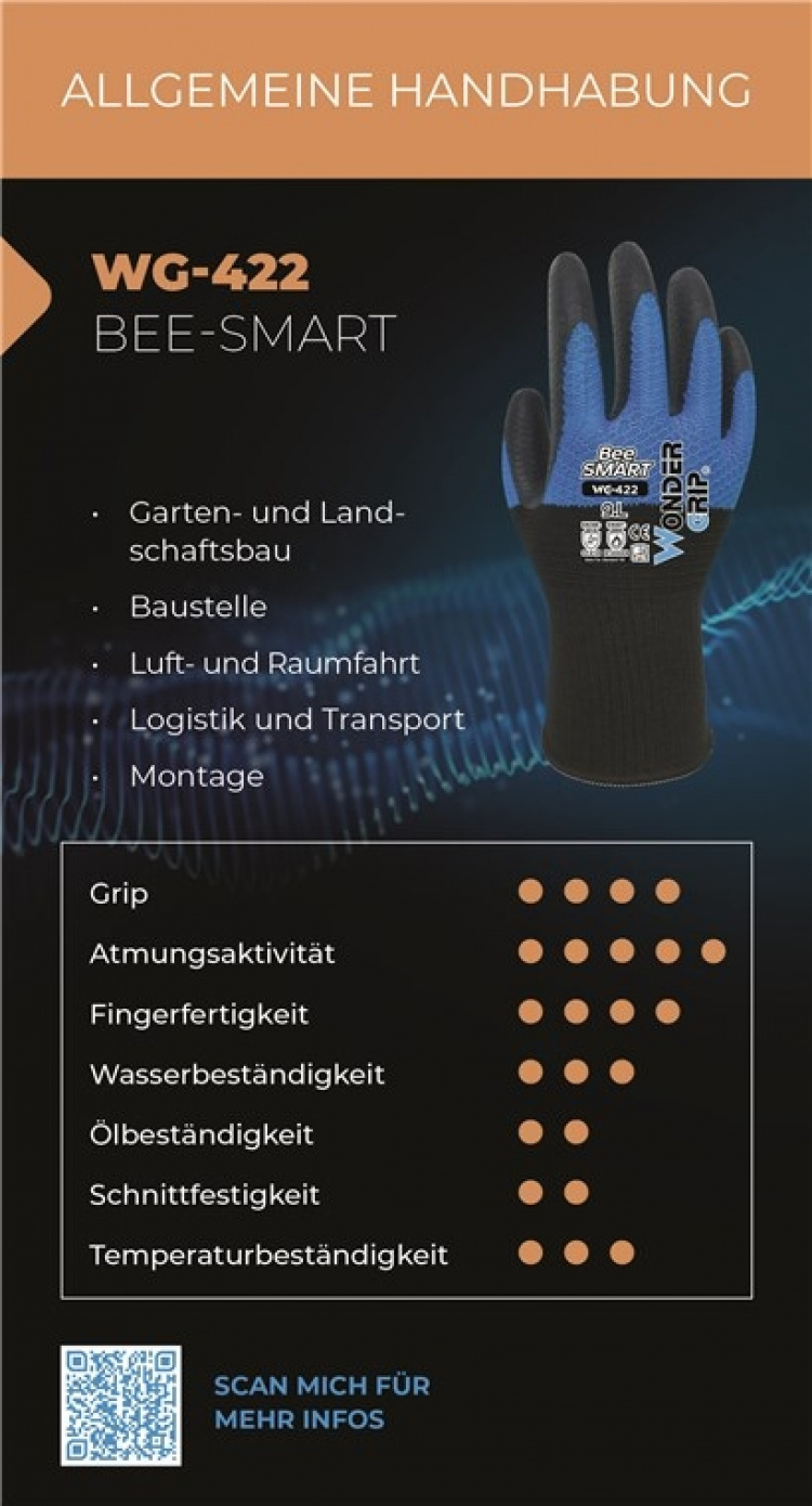 Wonder Grip WG-422 Aerospace, Montering, Trädgårds- och landskapsarkitektur, Byggarbetsplats, Logistik och transport, Size: S/7