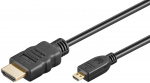 Goobay Höghastighets HDMI™-kabel med Ethernet (Micro, 4K @ 60 Hz) HDMI™-kontakt (typ A) > HDMI™-mikrokontakt (typ D), 3 m