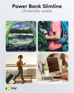 Goobay Powerbank Slimline 10.000 mAh Kraftfulla 10.000 mAh med statusdisplay