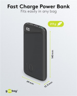 Goobay Snabbladdning Powerbank 10.000 mAh (USB-C™ PD, QC 3.0) Kraftfull powerbank med statusdisplay, kompatibel med Quick Charge Goobay Snabbladdning Powerbank 10.000 mAh (USB-C™ PD, QC 3.0) Kraftfull powerbank med statusdisplay, kompatibel med Quick Charge