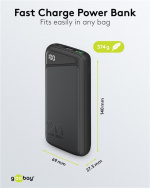 Goobay Snabbladdning Powerbank 20.000 mAh (USB-C™ PD, QC 3.0) Kraftfull powerbank med statusdisplay, kompatibel med Quick Charge Goobay Snabbladdning Powerbank 20.000 mAh (USB-C™ PD, QC 3.0) Kraftfull powerbank med statusdisplay, kompatibel med Quick Charge