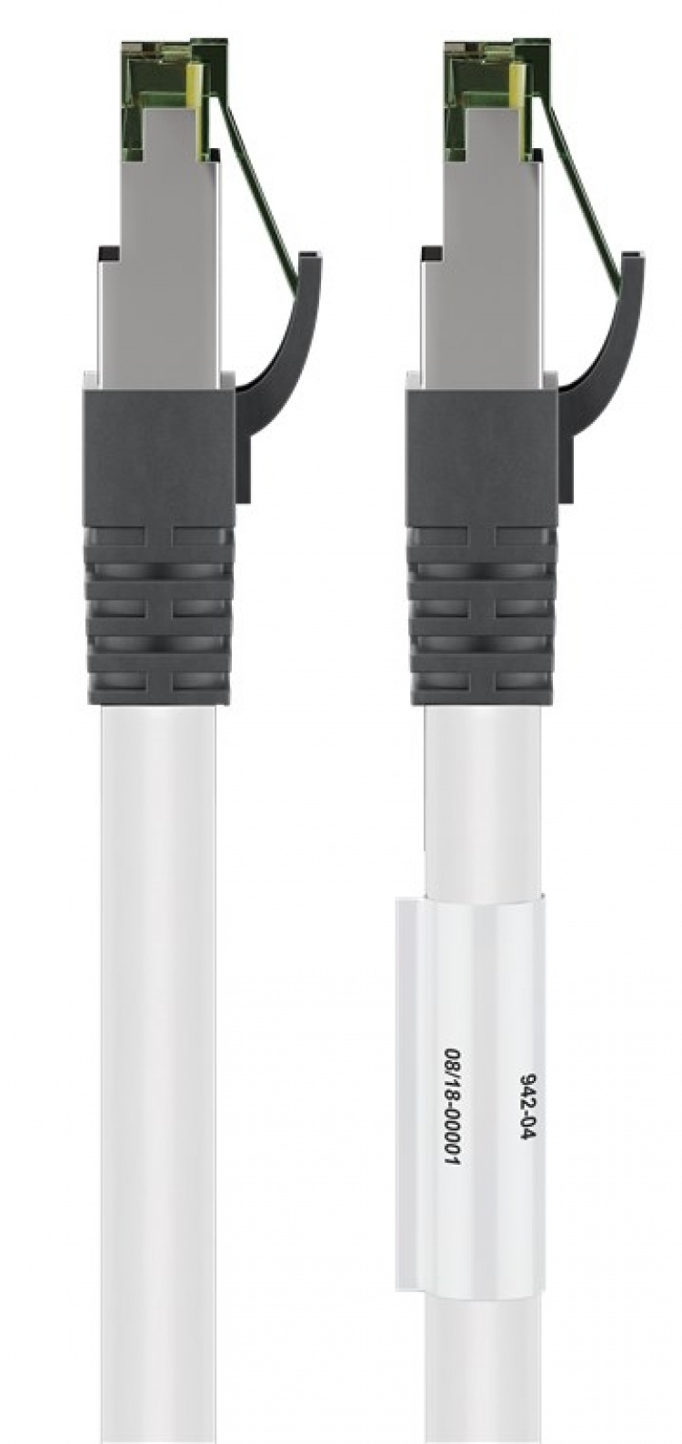 Goobay CAT 8.1 Patchkabel, S/FTP (PiMF), vit 99,9 % syrefri kopparledare (OFC), AWG 24, halogenfri kabelhölje (LSZH), 0.25 m