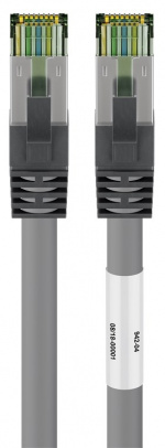 Goobay RJ45 (CAT 6A, 500 MHz) patchkabel med CAT 8.1 S/FTP rå kabel, grå 99,9 % syrefri kopparledare (OFC), AWG 24, halogenfri kabelhölje (LSZH), 7.5 m Goobay RJ45 (CAT 6A, 500 MHz) patchkabel med CAT 8.1 S/FTP rå kabel, grå 99,9 % syrefri kopparledare (OFC), AWG 24, halogenfri kabelhölje (LSZH), 7.5 m