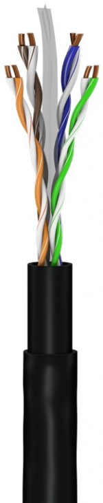 Goobay Patchkabel CAT 6 för dragning utomhus, U/UTP, svart kopparledare (CU), dubbelt yttre hölje (PE), 30 m