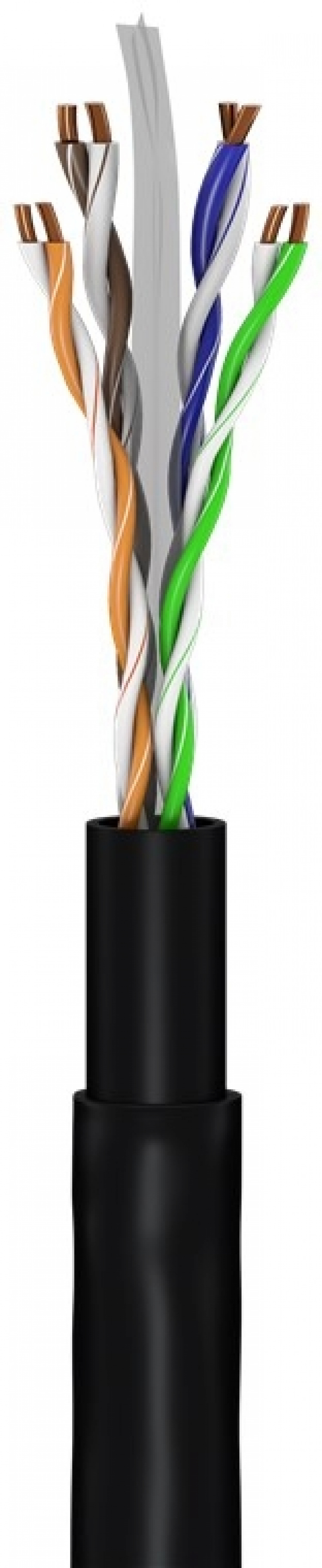 Goobay Patchkabel CAT 6 för dragning utomhus, U/UTP, svart kopparledare (CU), dubbelt yttre hölje (PE), 75 m