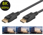 Goobay DisplayPort™-anslutningskabel 2.0 Displayport™ plugg > Displayport™ plugg, 8K @ 60Hz, 1 m