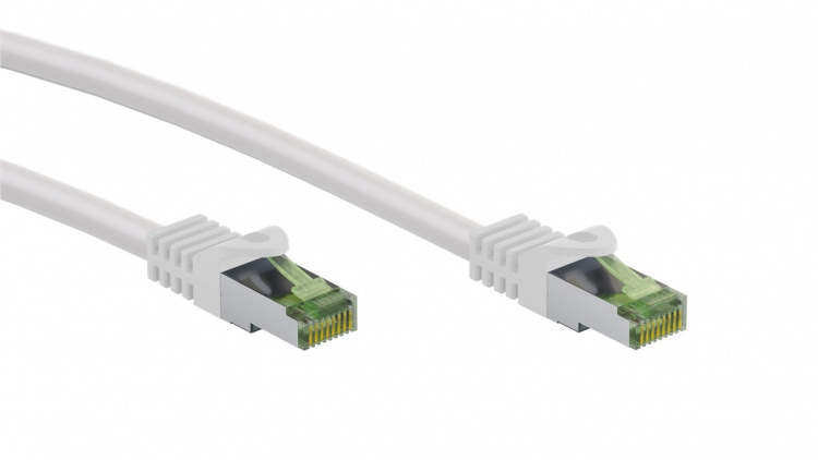 Goobay GHMT-certifierad CAT 8.1 patchkabel, S/FTP (PiMF), vit kopparledare, LSZH halogenfri kabelhölje, 2 m Goobay GHMT-certifierad CAT 8.1 patchkabel, S/FTP (PiMF), vit kopparledare, LSZH halogenfri kabelhölje, 2 m