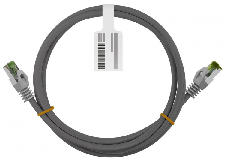 Goobay GHMT-certifierad CAT 8.1 patchkabel, S/FTP (PiMF), grå kopparledare, LSZH halogenfri kabelhölje, 0.25 m Goobay GHMT-certifierad CAT 8.1 patchkabel, S/FTP (PiMF), grå kopparledare, LSZH halogenfri kabelhölje, 0.25 m