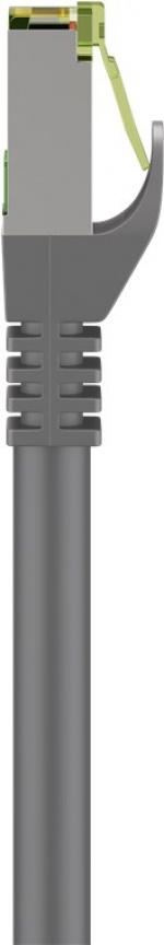 Goobay GHMT-certifierad CAT 8.1 patchkabel, S/FTP (PiMF), grå kopparledare, LSZH halogenfri kabelhölje, 2 m