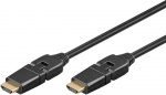 Goobay Höghastighets-HDMI™-kabel 360° med Ethernet HDMI™-kontakt (typ A) > HDMI™-kontakt (typ A) 360° roterbar, 3 m