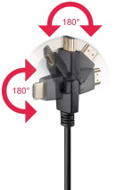 Goobay Höghastighets-HDMI™-kabel 360° med Ethernet HDMI™-kontakt (typ A) > HDMI™-kontakt (typ A) 360° roterbar, 3 m