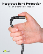 Goobay HDMI™-kabel med ultrahög hastighet, 0,5 m, Sharkskin Grey HDMI™-kontakt (typ A) > HDMI™-kontakt (typ A)