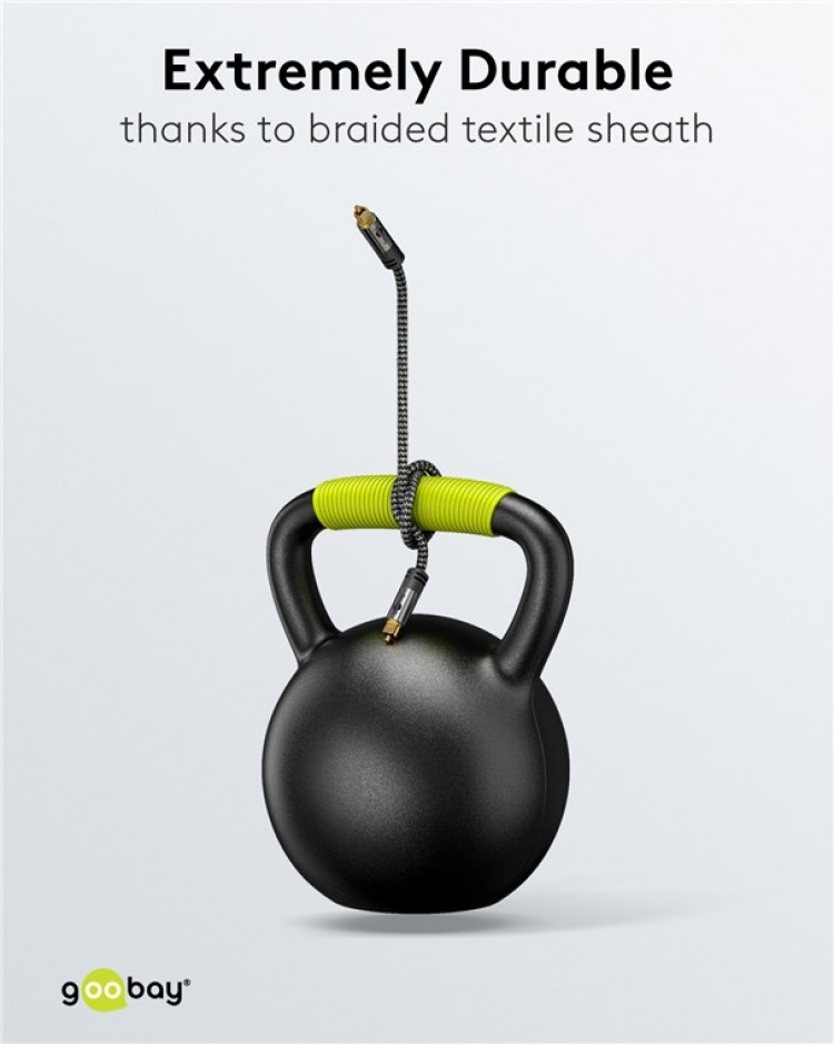 Goobay TOSLINK-kabel, 2 m, Sharkskin Grey Toslink-kontakt > Toslink-kontakt Goobay TOSLINK-kabel, 2 m, Sharkskin Grey Toslink-kontakt > Toslink-kontakt