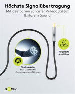 Goobay Optisk hybrid HDMI™-kabel med ultrahög hastighet och Ethernet (AOC) höghastighetskabel, 8K @ 60 Hz/ 4K @ 120 Hz, för långa överföringsavstånd, 20 m