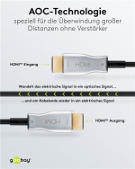 Goobay Optisk hybrid höghastighets HDMI™-kabel med Ethernet (AOC) Höghastighetskabel, 4K @ 60 Hz, för långa överföringsavstånd, 10 m Goobay Optisk hybrid höghastighets HDMI™-kabel med Ethernet (AOC) Höghastighetskabel, 4K @ 60 Hz, för långa överföringsavstånd, 10 m