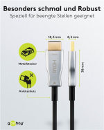 Goobay Optisk hybrid höghastighets HDMI™-kabel med Ethernet (AOC) Höghastighetskabel, 4K @ 60 Hz, för långa överföringsavstånd, 30 m Goobay Optisk hybrid höghastighets HDMI™-kabel med Ethernet (AOC) Höghastighetskabel, 4K @ 60 Hz, för långa överföringsavstånd, 30 m