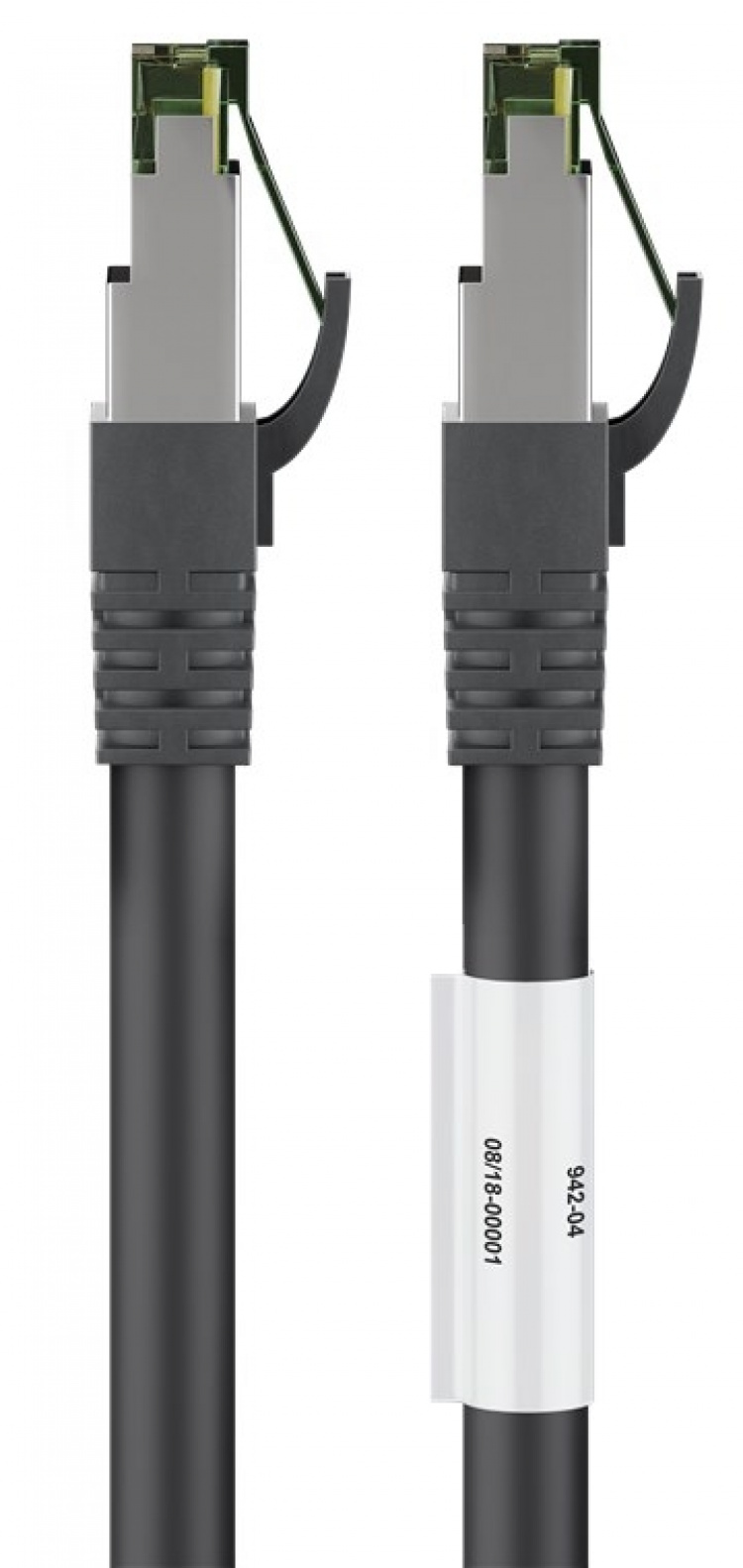 Goobay Patchkabel CAT 8.1, S/FTP (PiMF), svart 99,9 % syrefri kopparledare (OFC), AWG 24, halogenfri kabelhölje (LSZH), 3 m