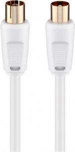 Goobay Antennkabel (80 dB), dubbelskärmad guldpläterad, koaxial-plugg > koaxial-uttag (helt skärmad), 2.5 m Goobay Antennkabel (80 dB), dubbelskärmad guldpläterad, koaxial-plugg > koaxial-uttag (helt skärmad), 2.5 m