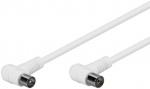 Goobay Vinklad antennkabel (80 dB), dubbelskärmad koaxial-plugg 90° > koaxial-uttag 90° (helt skärmad), 1.5 m