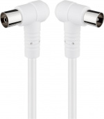 Goobay Vinklad antennkabel (80 dB), dubbelskärmad koaxial-plugg 90° > koaxial-uttag 90°, 2.5 m Goobay Vinklad antennkabel (80 dB), dubbelskärmad koaxial-plugg 90° > koaxial-uttag 90°, 2.5 m