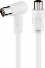 Goobay Vinklad antennkabel (80 dB), dubbelskärmad koaxial-plugg > koaxial-uttag 90° (helt skärmad), 2.5 m Goobay Vinklad antennkabel (80 dB), dubbelskärmad koaxial-plugg > koaxial-uttag 90° (helt skärmad), 2.5 m
