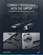 ClickTronic Adapterkabel från USB-A till USB-B 3.0 Premiumkabel | USB A-kontakt USB B 3.0-kontakt | 0,5 m | 5 Gbit/s